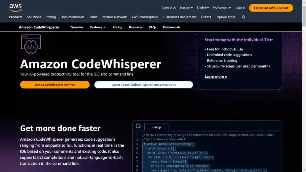 Open Source ChatGPT Alternative - Amazon Code Whisperer Code Generation AI